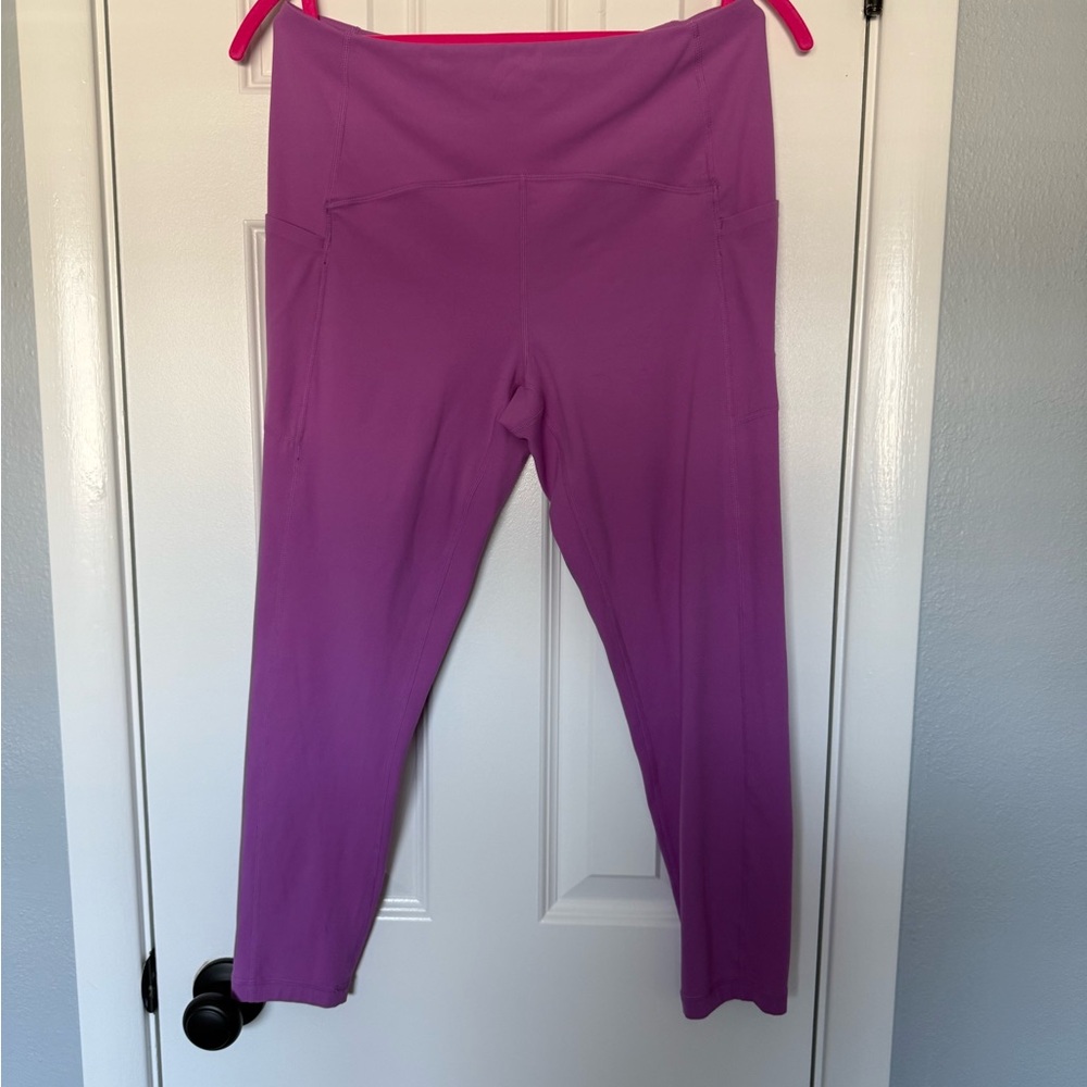 Zella Purple Studio Luxe High Waist Pocket 7/8 Leggings